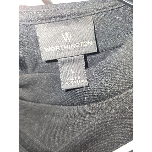 Worthington Women’s Sleeveless Peplum Top Large Multi-Color Striped Geometric... - Picture 7 of 9